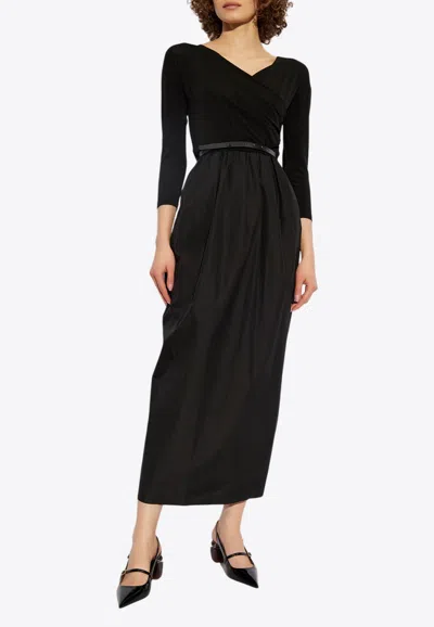 Max Mara Kaiser Off-shoulder Belted Midi Dress