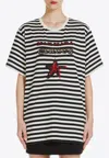 Max Mara Cotton Embellished T-shirt In Monochrome