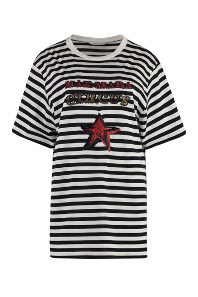MAX MARA KAKI STRIPED T-SHIRT