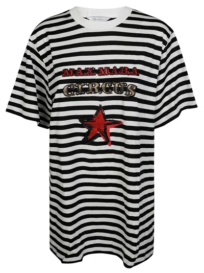 MAX MARA MAX MARA KAKI T-SHIRT RIGHE STELLE
