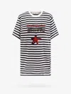 Max Mara Blackwhite Kaki Oversized Striped Cotton T-shirt In White