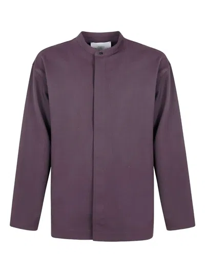 Max Mara 'karst' Grandad Collar Shirt In Purple