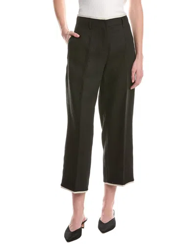 Max Mara Kastel Linen Trouser In Green