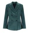 Max Mara Katanga Misty Blue Double-breasted Blazer In Green