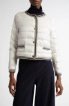 Max Mara Round-neck Down Jacket In Pearl Grey