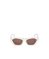 Max Mara Kate Geometric Frame Sunglasses In Ivory White
