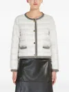Max Mara Round-neck Down Jacket In White