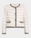 Max Mara Round-neck Down Jacket In Pearl Grey