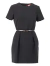 Max Mara Kefalos Belted Mini Dress In Black