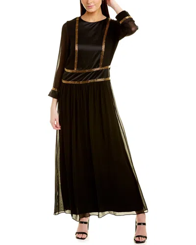 Max Mara Ken Silk A-line Dress In Black