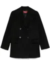 Max Mara Studio Midnight Blue Agenda Coat In Black