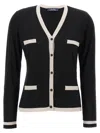 Max Mara V-neck Button-down Sweater With Contrasting Trim