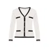 Max Mara Contrast-trim Cardigan In Neutrals