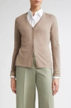 Max Mara Kenya Virgin Wool Cardigan In Neutral