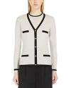 Max Mara Kenya Ecru Wool Cardigan In Ecru