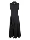 Max Mara Studio Keras Ruffled Sleeveless Dress In Black