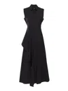 Max Mara Studio Keras Ruffled Sleeveless Dress In Black