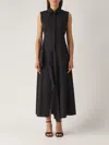 Max Mara Studio Keras Ruffled Sleeveless Dress In Nero