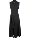 Max Mara Studio Keras Ruffled Sleeveless Dress In Black