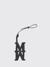 Max Mara Black Calf Leather Bos Taurus Keychain In Black