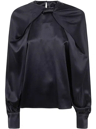 Max Mara Key Cross Detailed Shirt In Black