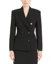 Shop Max Mara Key Double Breasted Blazer In Black