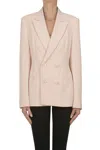 Max Mara Key Double Breasted Blazer In Pink