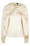 Max Mara Silk Bow-detail Blouse In Ivory