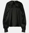 Max Mara Key Satin Blouse In Black