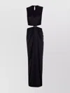 Max Mara Keyhole Back Sleeveless Dress Cut-out Detail In Animal Print