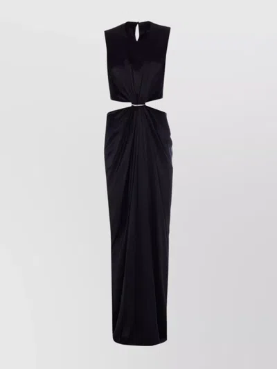 Max Mara Keyhole Back Sleeveless Dress Cut-out Detail In Animal Print