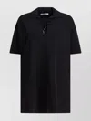 Max Mara Keyhole Short Sleeve Tie Detail Top In Black