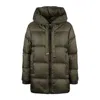 Max Mara Khaki Green Anti-drip Canvas Down Jacket In Green