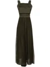 Max Mara Military Green Cotton And Silk Jumpsuit In Green