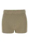 Max Mara Khaki Green Stretch Cotton Blend Acceso Shorts In 005