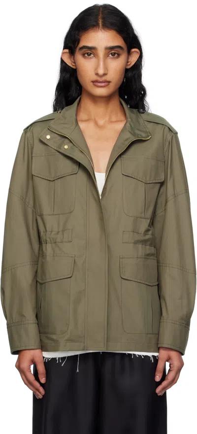 Max Mara Khaki Leila Jacket In Green
