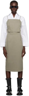 Max Mara Adorno1234 Cotton Twill Midi Dress In 5 Kaki