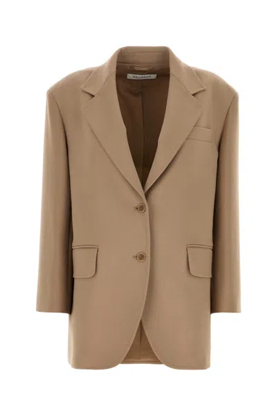 Max Mara Khaki Stretch Wool Blazer