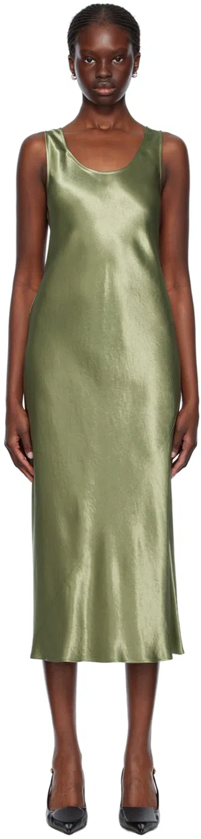 Max Mara Khaki Talete Midi Dress In 56 Pastel Green