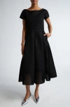 MAX MARA MAX MARA KIENS BATEAU NECK TECHNO MESH MIDI DRESS