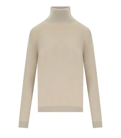Max Mara Kiku Beige Turtleneck Sweater In Neutral