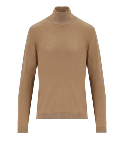 Max Mara Kiku Camel Turtleneck Sweater In Neutral