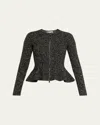Max Mara Kim Cashmere Peplum Zip Cardigan In Black