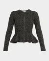 Max Mara Kim Cashmere Peplum Zip Cardigan In Gray