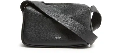 Max Mara Kipper Leather Shoulder Bag In Black