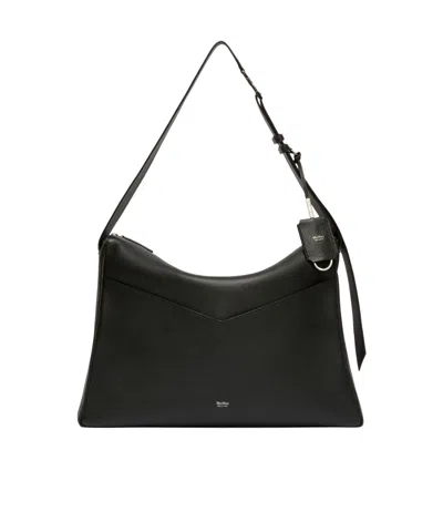 Max Mara Kipper Leather Shoulder Bag In Black