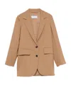 Max Mara Notched Lapels Single-breasted Jacket With Split Cuffs In Nude