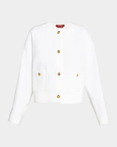 Max Mara Kiwi Button-down Cotton Jacket In White