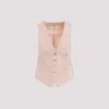 Max Mara Logo-jacquard Waistcoat In Cipria