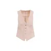 Max Mara Logo-jacquard Waistcoat In Pink